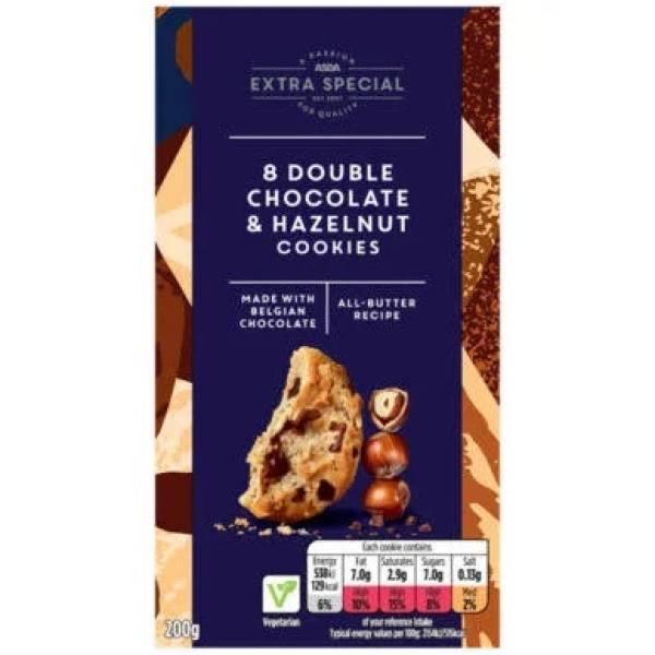 ASDA Extra Special Belgian Double Chocolate & Hazelnut Cookies