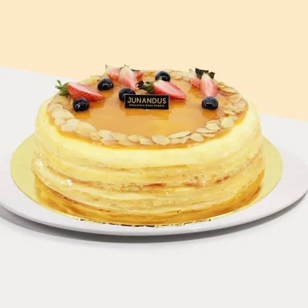 Salted Caramel Almond Mille Crepe